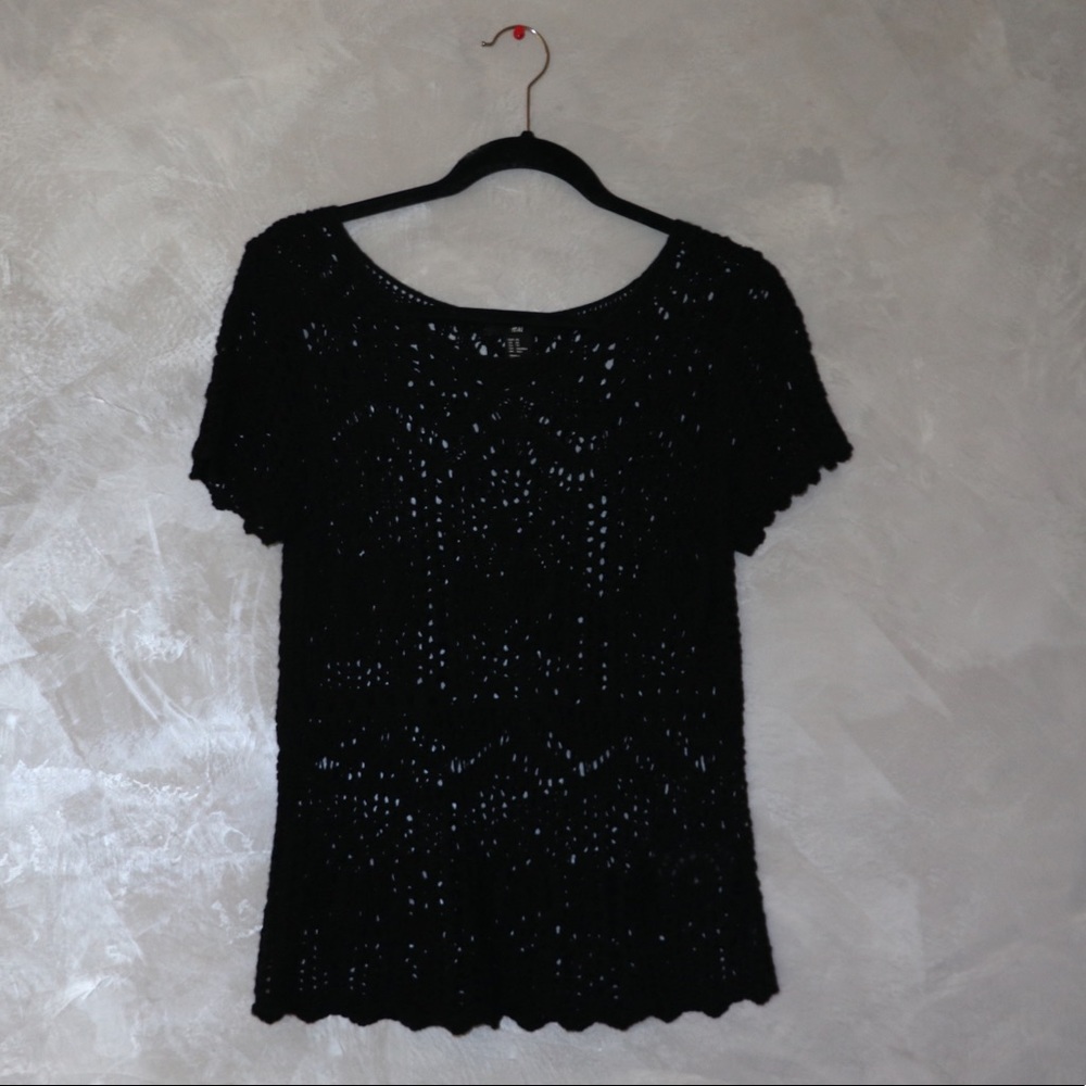 H&M Black Crochet Top
